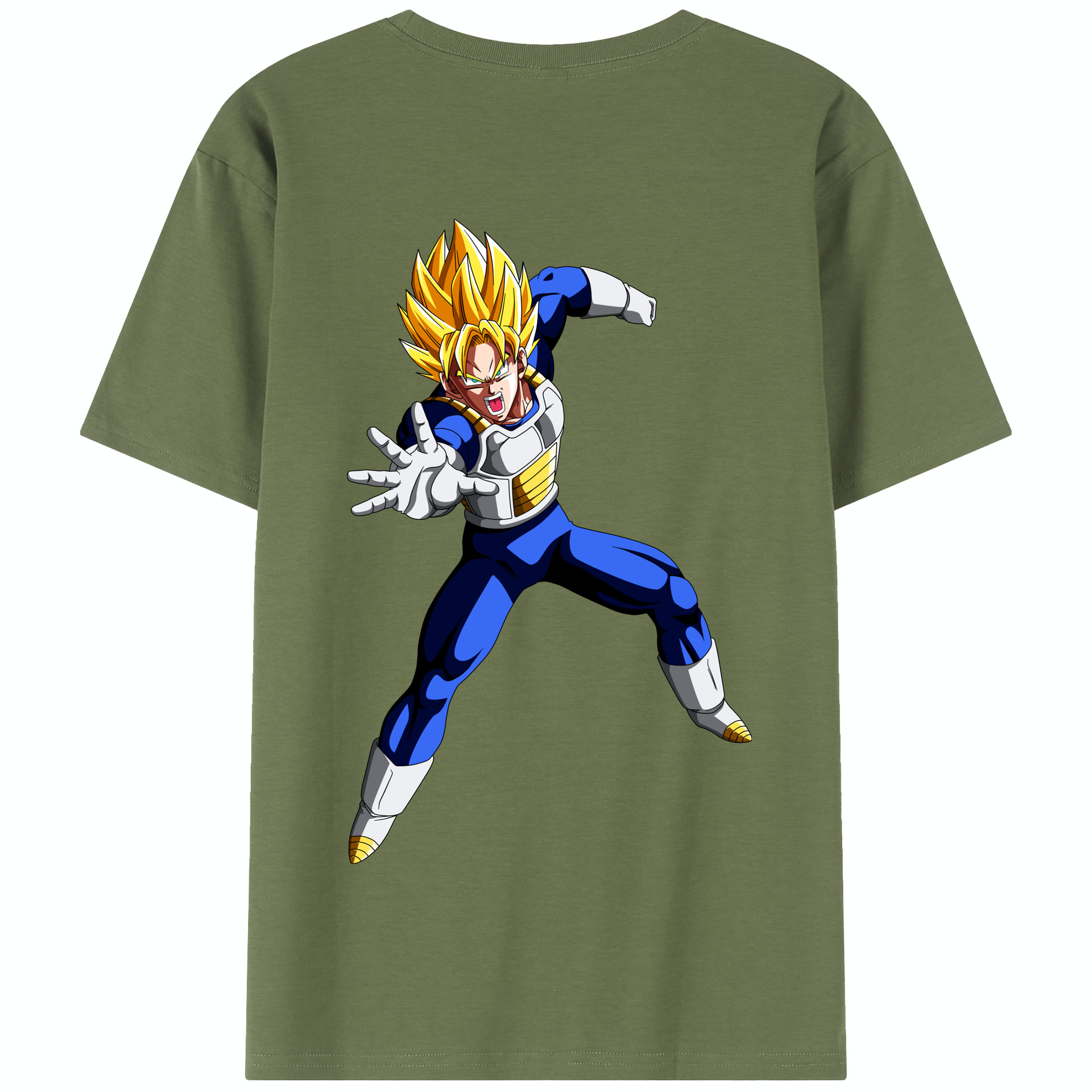 （画像用） ドラゴンボール ベジータ四世（Bejīta Yonsei）DRAGON BALL Vegeta IV 綿100％半袖Tシャツ（背面プリント）
